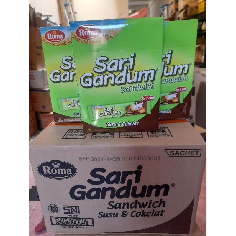 Roma Sari Gandum Sandwich Coklat box isi 12 pcs