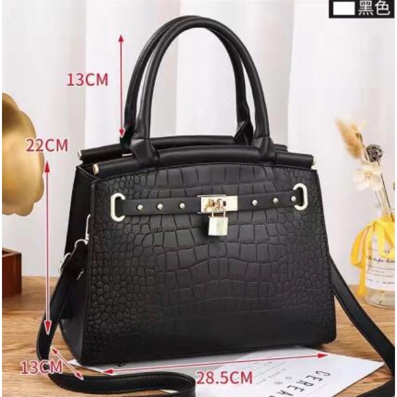 SG1923 syafniegalery tas croco import hand bag tas guru 7813 3480