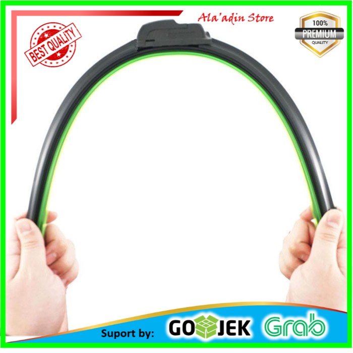 Cuci Gudang Sikat Kaca Mobil Wiper Blade Frameless Hook Type U - 16 Inch