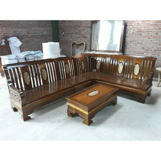 Kursi Sudut Jati Minimalis Semut