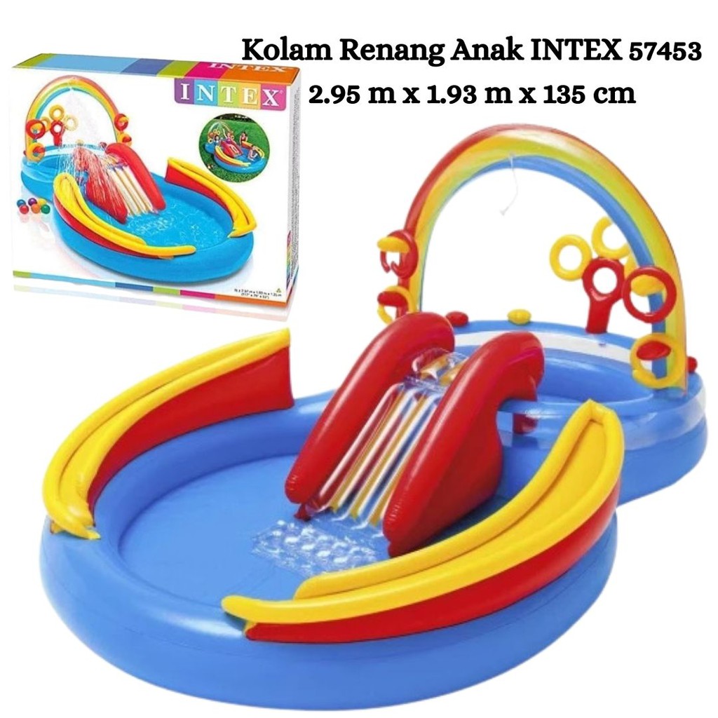 Kolam Renang Anak Intex 57453 Play Center Perosotan 2.95mx1.93mx135cm Kolam Renang Portable