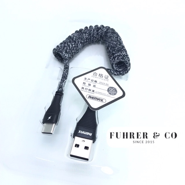 Cable Kabel Charger Mobil Remax Spiral Usb Type C or MICRO USB Original