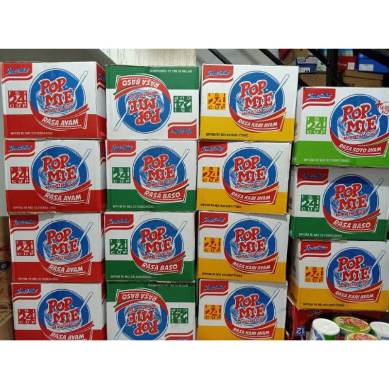 

POP MIE KUAH RASA AYAM 1 KARTON 24 TOPLES