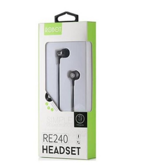 Hf Earphone Headset Robot RE240 Wook Original