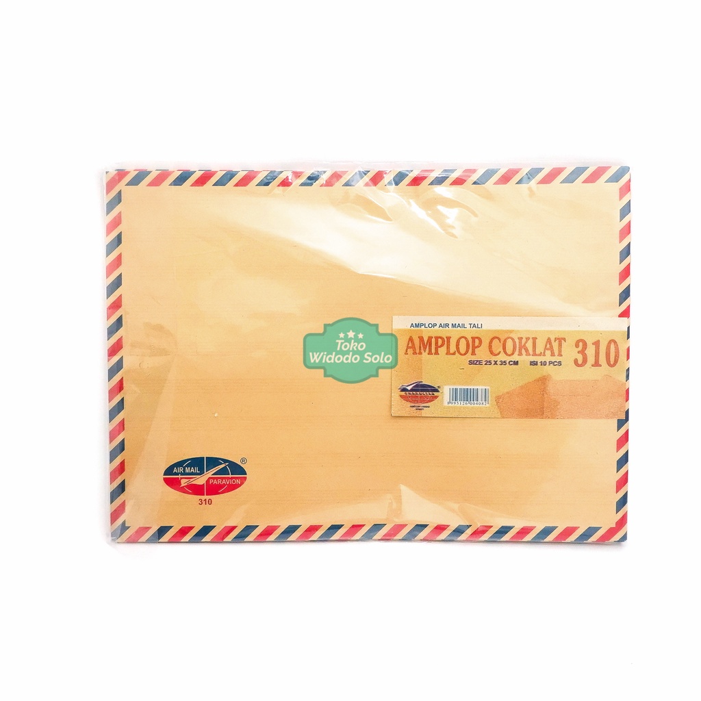 

Amplop Coklat 310 Airmail Tali Folio Envelope 25x35cm - 1 Pack Isi 10 Lembar