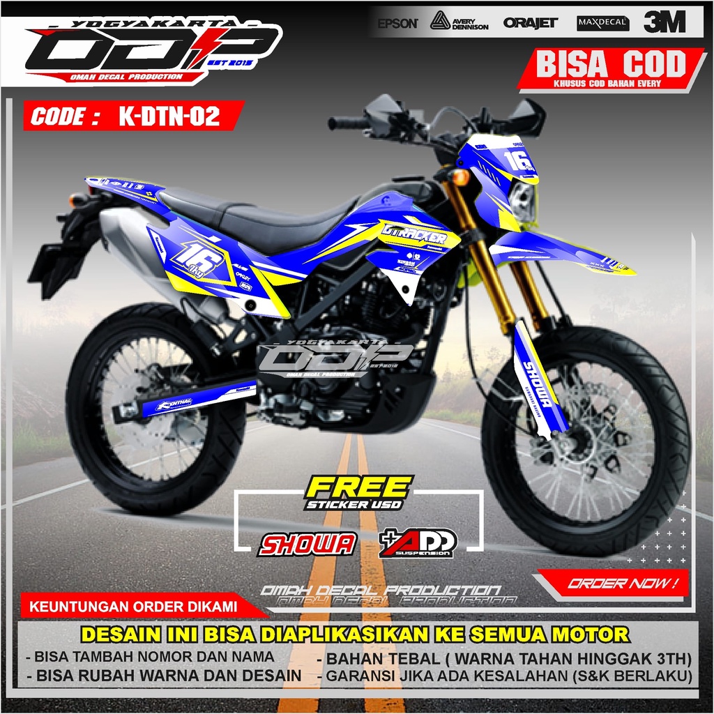 ⭐⭐⭐⭐⭐ VARIASI aksesoris stiker decal dtracker full body dekal striping kawasaki klx bf g sticker mot