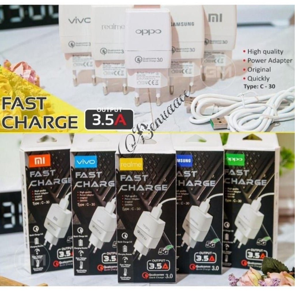 (ba) TC / CHARGE BRANDED SERI C-30 FAST CHARGING 3.5A MICRO USB