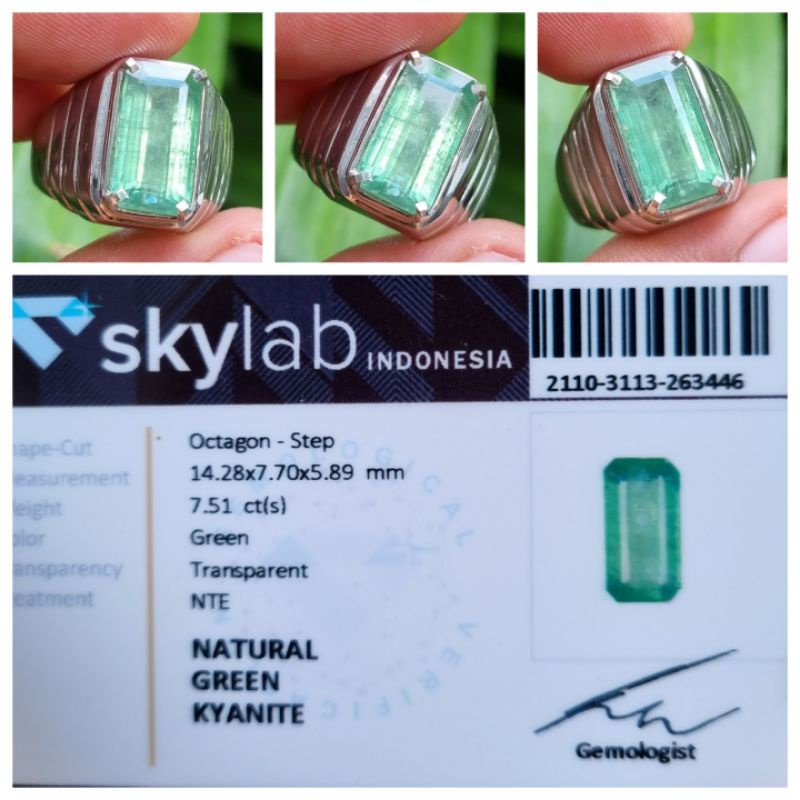 Natural Green Kyanite Memo 7.51 crt