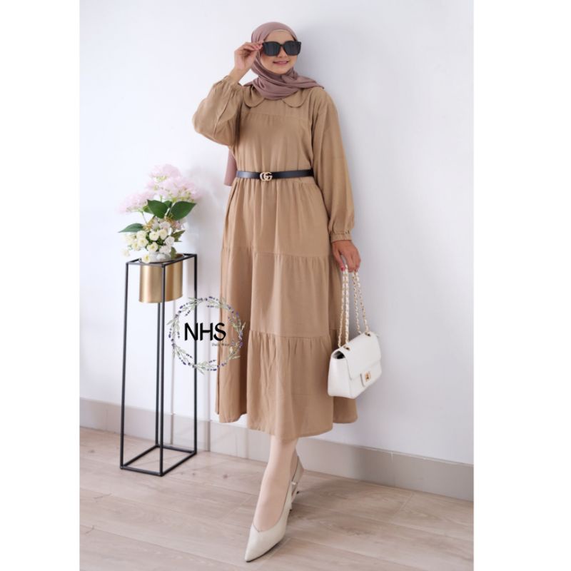 Raisa midi dress jumbo lebar mayung