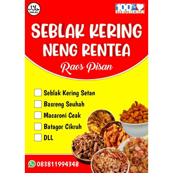 

Snack Makaroni Cikruh Kering Pedas daun jeruk 100g - 1kg
