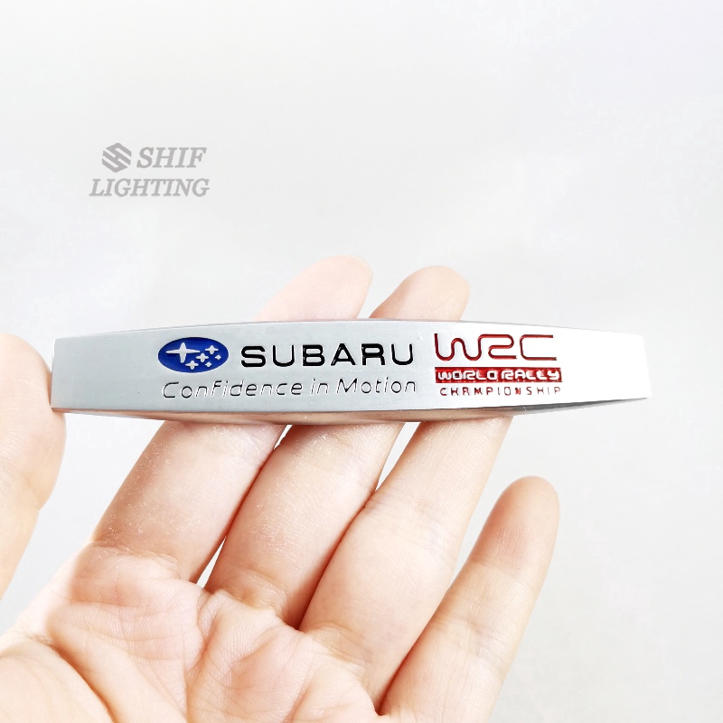 2Pcs Stiker Emblem Logo SUBARU WRC Bahan Metal Untuk Fender Samping Mobil SUBARU