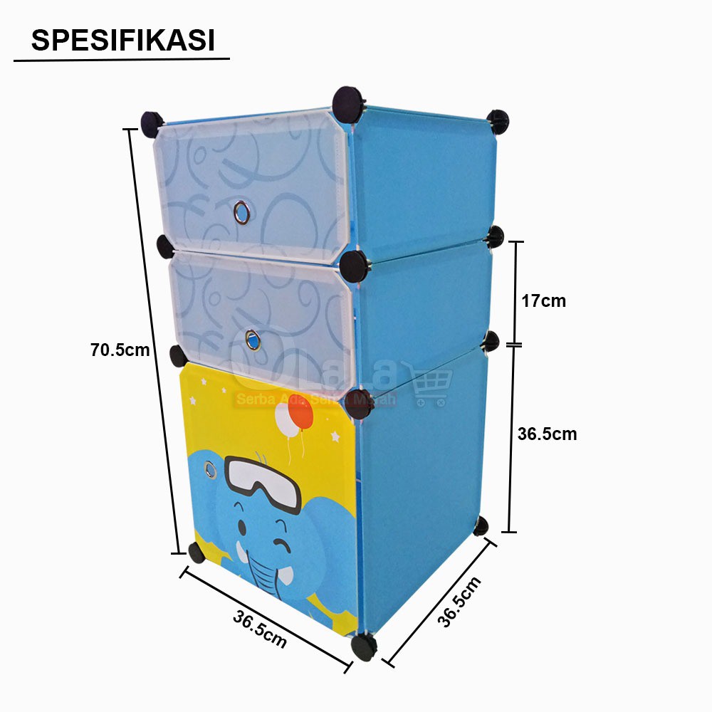 LEMARI PORTABLE 3 SUSUN MJ-7106-3