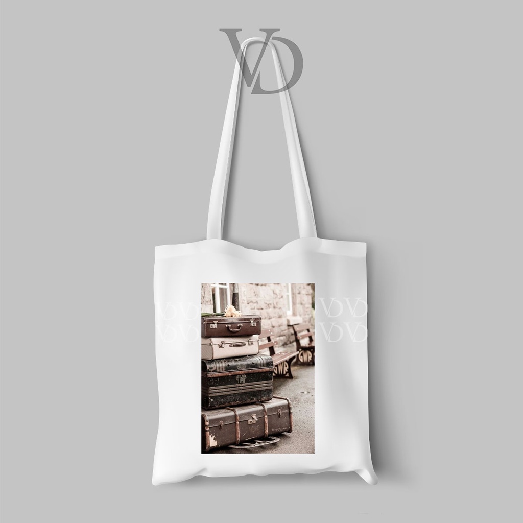 TOTE BAG MOTIF VINTAGE ART TERBARU / AESTHETIC TOTE BAG / TAS BELANJA MOTIF old style