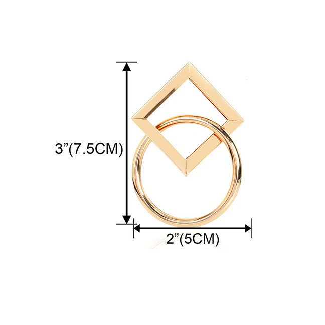 LRC Anting Tusuk Fashion Alloy Round Square Cross Hollow Stud Earrings K44415