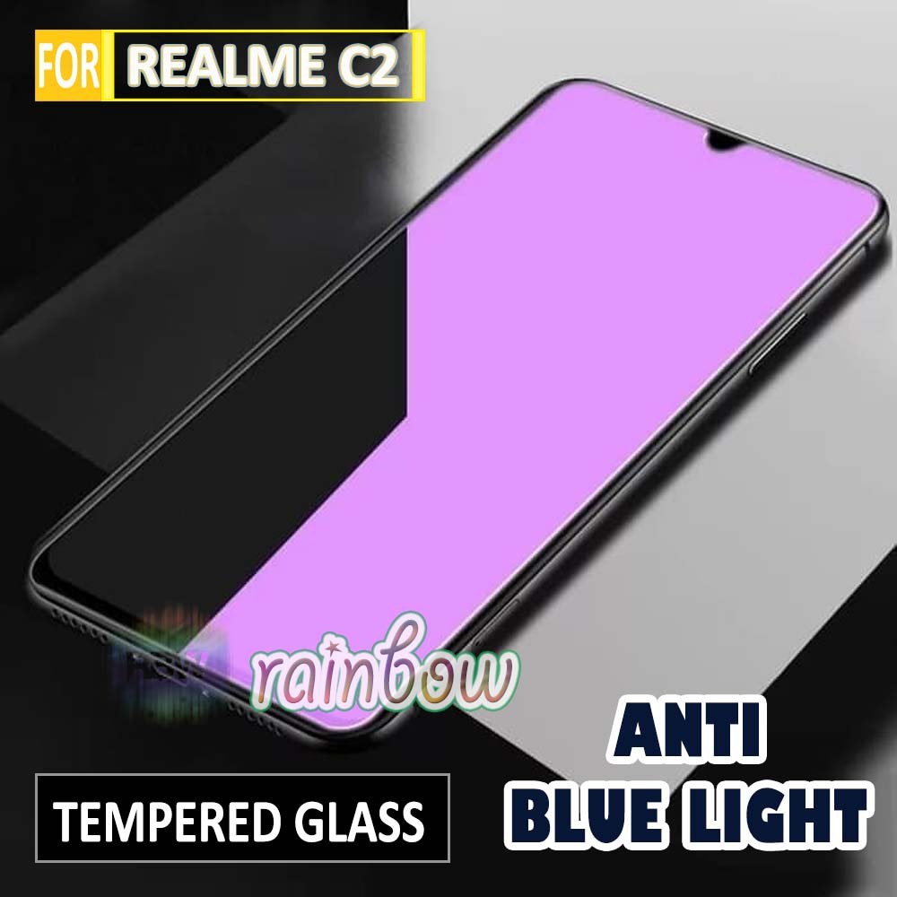 Tempered Glass Realme c2 Blue Light Full Screen Protector Pelindung Layar Anti Gores Hp Realme c2