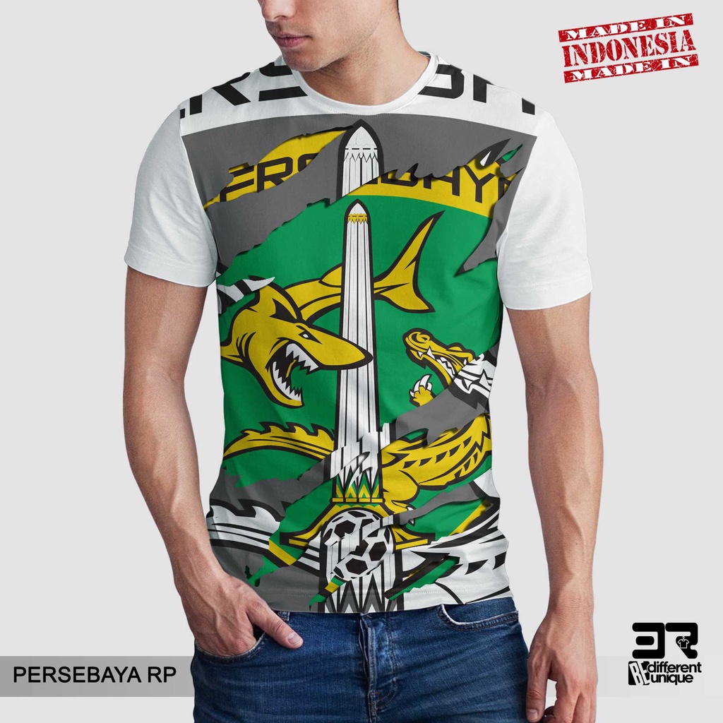 [ COD ] KAOS PRINTING GAMBAR TEAM SEPAKBOLA PERSEBAYA RPA - BAJU SEPAK BOLA DISTRO ORIGINAL MOTIF UN