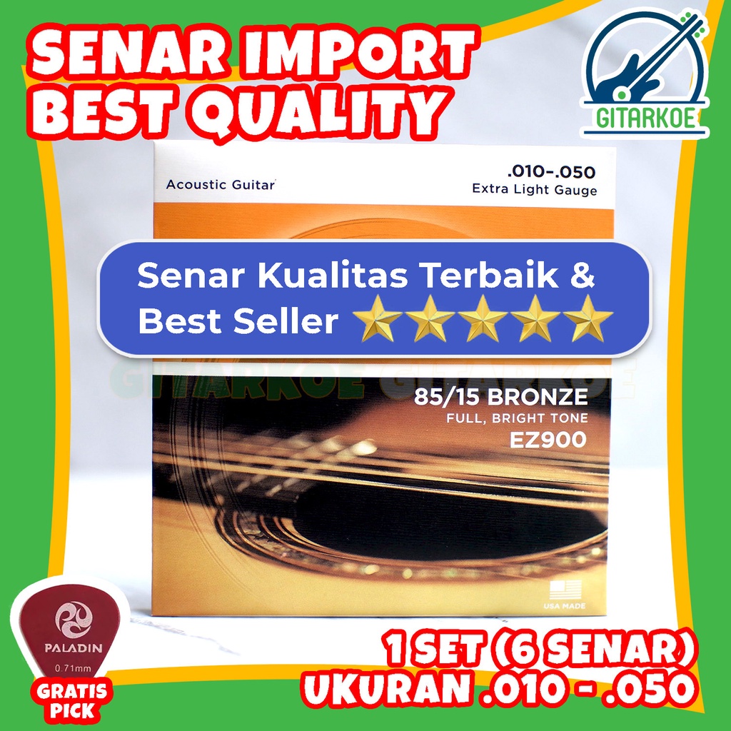 Senar Gitar Akustik String .010-.050 85/15 BRONZE EZ900