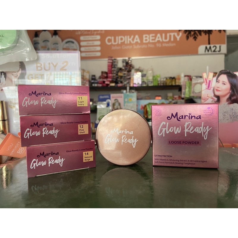 uc.x -- marina glow ready loose powder -- bedak tabur marina glow ready