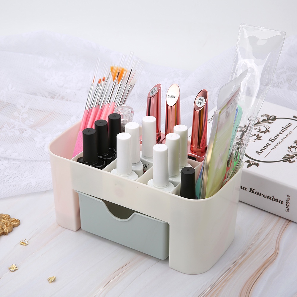 Rak Kosmetik Plastik Rak Kosmetik Mini Cosmetic Storage Drawer Laci Tempat Make Up Kotak Makeup