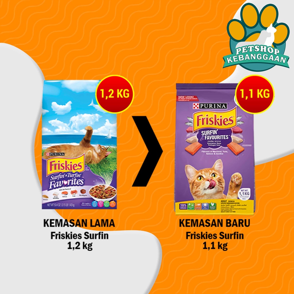 Makanan Kucing Friskies Surfin and Turfin 1.1 Kg Cat Food Dry Fresh Pack