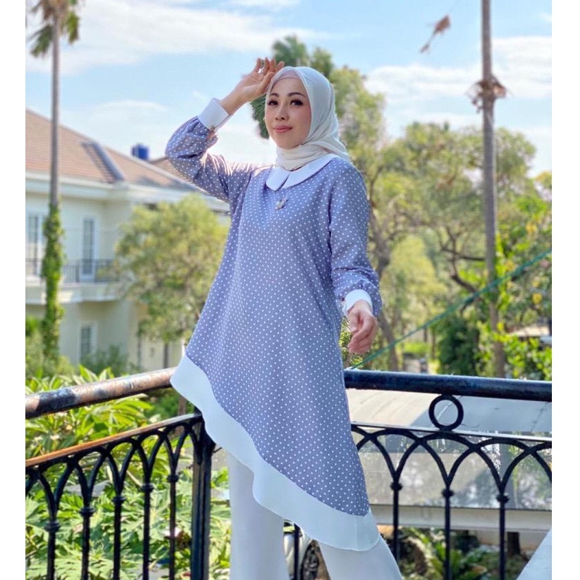 MDLY15 GAMIS DRESS BAJU ATASAN TUNIK KEMEJA WANITA TERBARU NAURA TUNIK BY MDLY M022