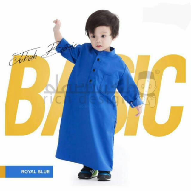 JUBAH / GAMIS ANAK LAKI LAKI WARNA BIRU ELEKTRIK BAHAN ADEM NYAMAN BAGI BAYI HARGA TERMURAH COD HITS