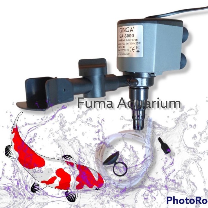 GINGA 3000 GA-3000 Pompa Celup Filter Air Aquarium Kolam Low Watt Submersible Pump Power Head