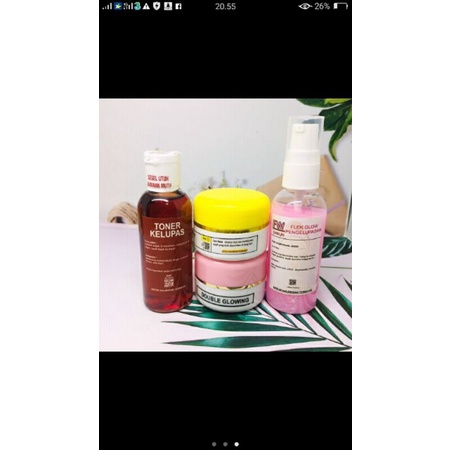 PAKET FLEK TEBAL/ CREAM SIANG KELUPAS/ CREAM  MALAM DOUBLE  GLOWING