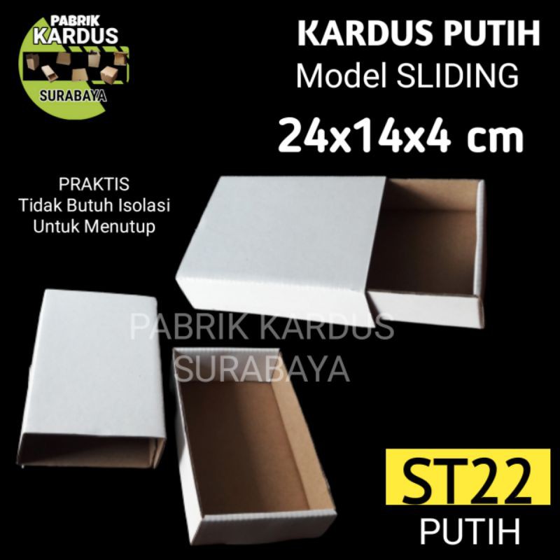 

KOTAK SLIDING ST-22 PUTIH KARDUS BOX HP AKSESORIS SOUVENIR BAJU KAOS