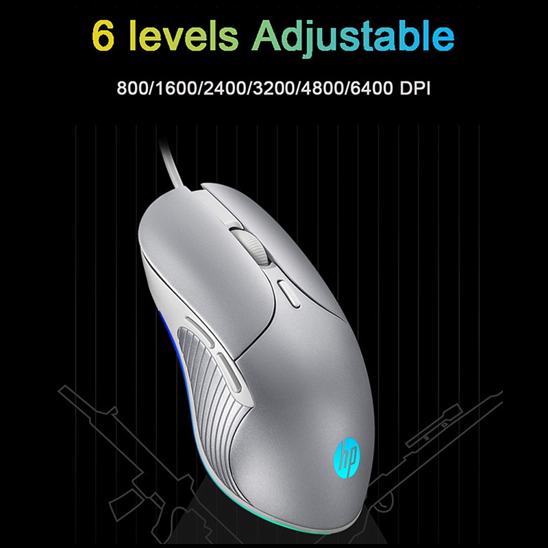 Hp M280 Mouse Gaming Kabel 6400 dpi Dengan LED RGB Untuk PC