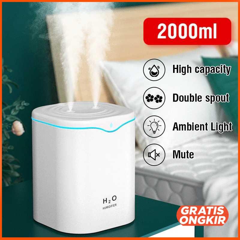 Humidifier Aromatherapy Oil Diffuser Double Spray 2000ml - H2000