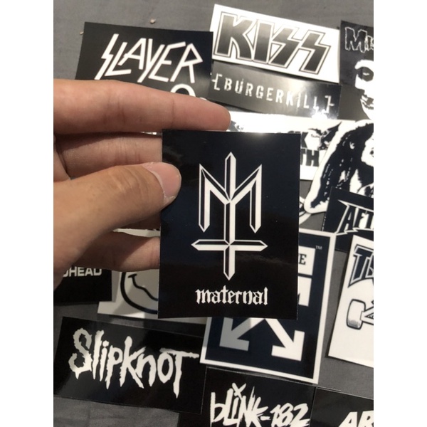 sticker pack stiker metal band barat indo satu set untuk tempel di gitar helm motor laptop hp koper kulkas dll