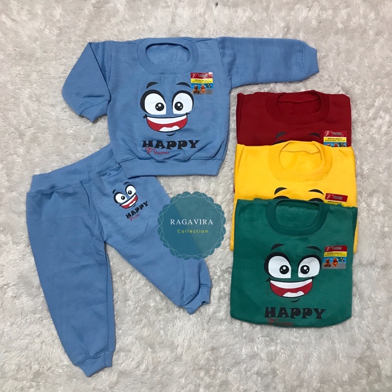 setelan sweater anak laki-laki/perempuan  happy viori 2-12 Bulan