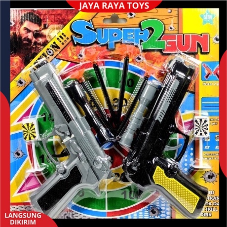 ( PROMO) ISI 2 PCS Mainan AnakTembak Tembakan Pistol Ketapel Super Gun Set Edukasi Anak Peluru Karet