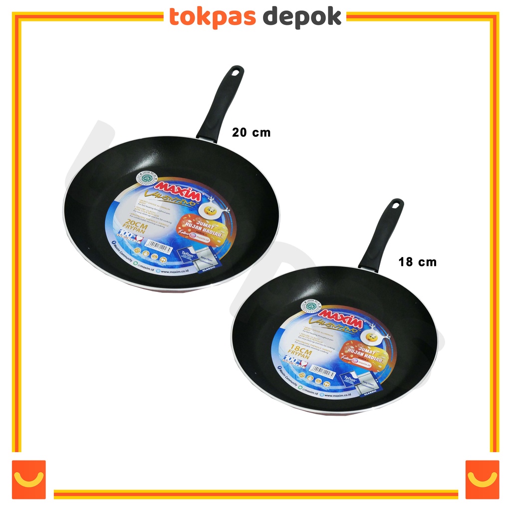 Wajan Penggorengan Anti Lengket Teflon Maxim Valentino Ukuran 18 20 cm Maxim MX-001
