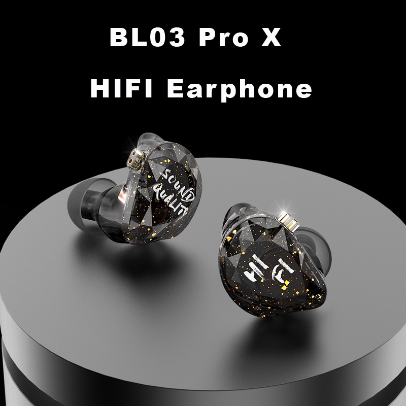 Bl03 Pro X Earphone In ear HIFI Heavy Bass Dinamis Dengan Kabel Upgrade Bisa Dilepas Untuk DJ / Musik
