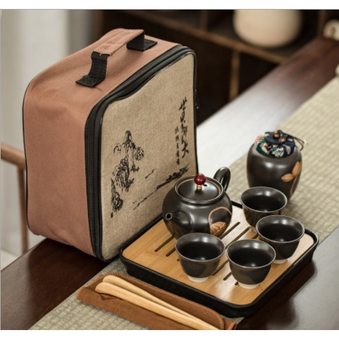 Portable chinese tea set ceramic + Free Pouch Bag Travel