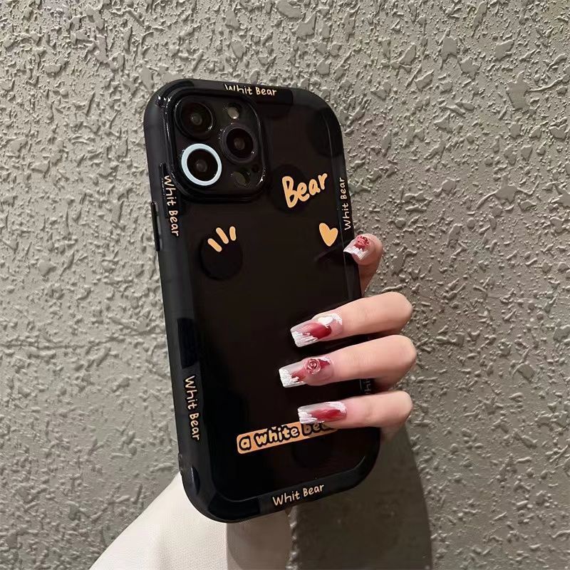 Case Pria Dan Wanita Motif Polkadot Warna Hitam Transparan Untuk iphone 12 13 11 Pro Max X Xs Max Xr