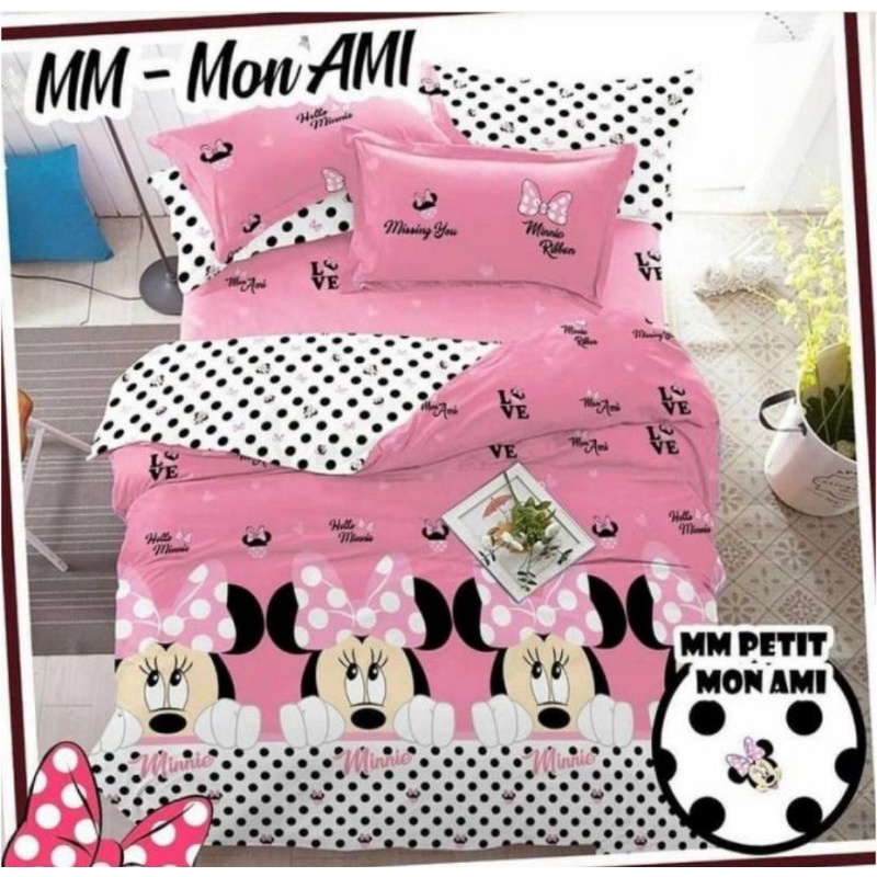 Sprei Set STAR Minnie Te Amo pink