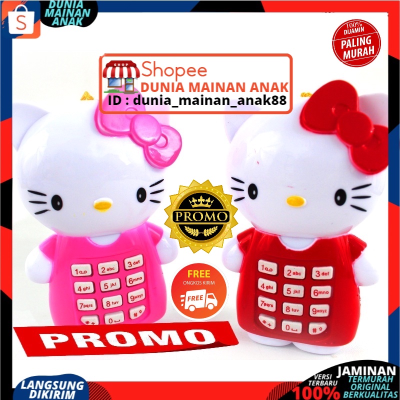 PROMO MAINAN EDUKASI ANAK HP HANDPHONE HELL0 KITY TELEPHONE TELEPON ANAK BERSUARA SNI TERBARU