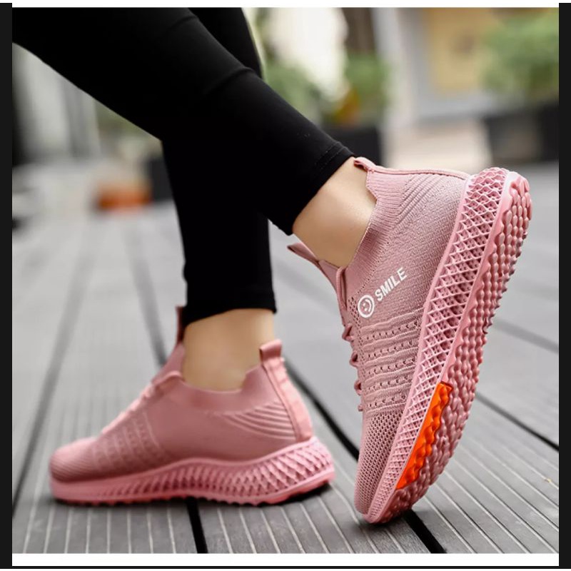Sepatu wanita qingshui sneaker olahraga joging santai lari kualitas tinggi