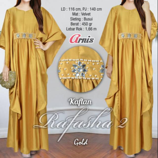 Megasari Nagita gamis Roseline kuning