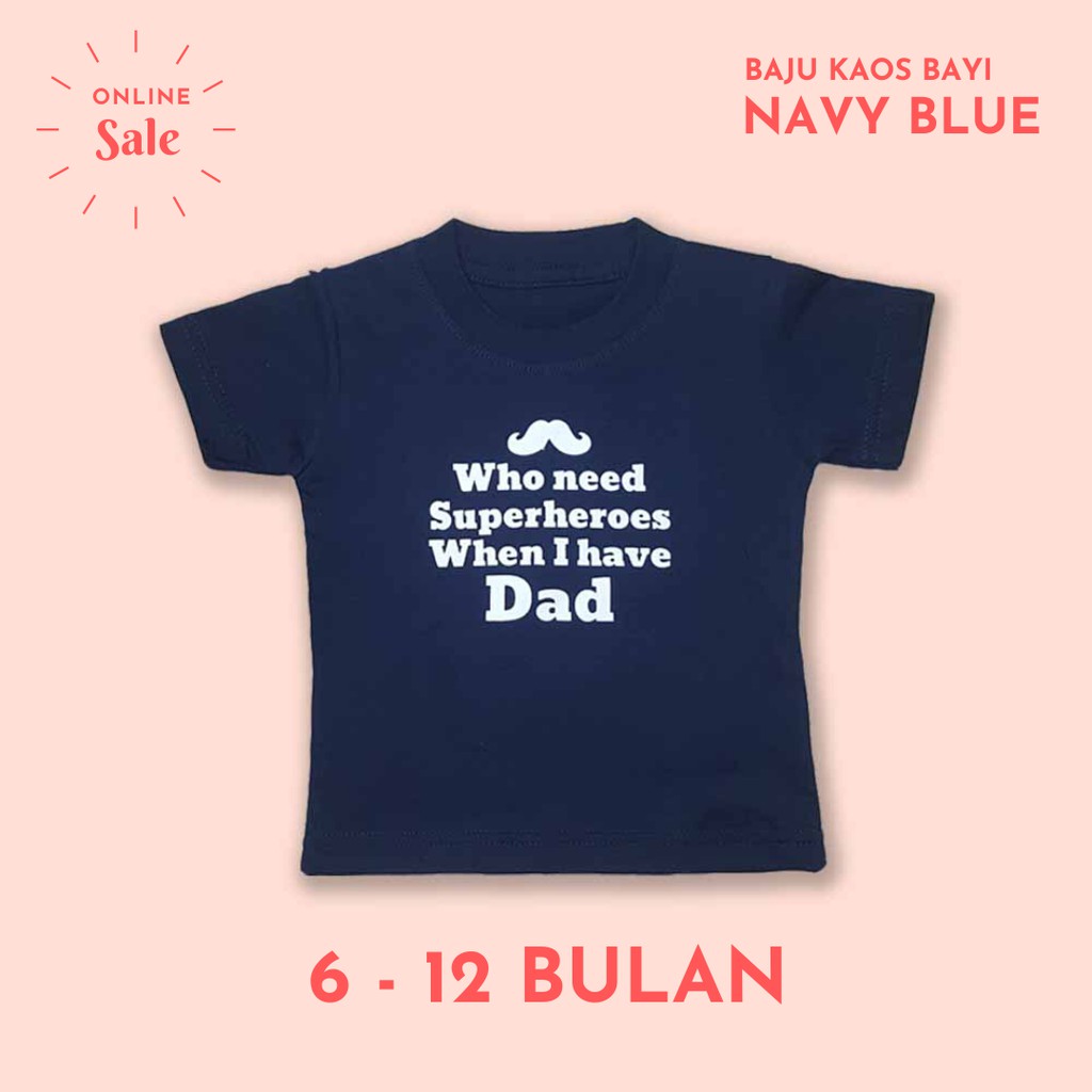  Baju  Bayi  Kaos  Bayi  Ukuran 6  12 Bulan  Biru Navy Shopee 