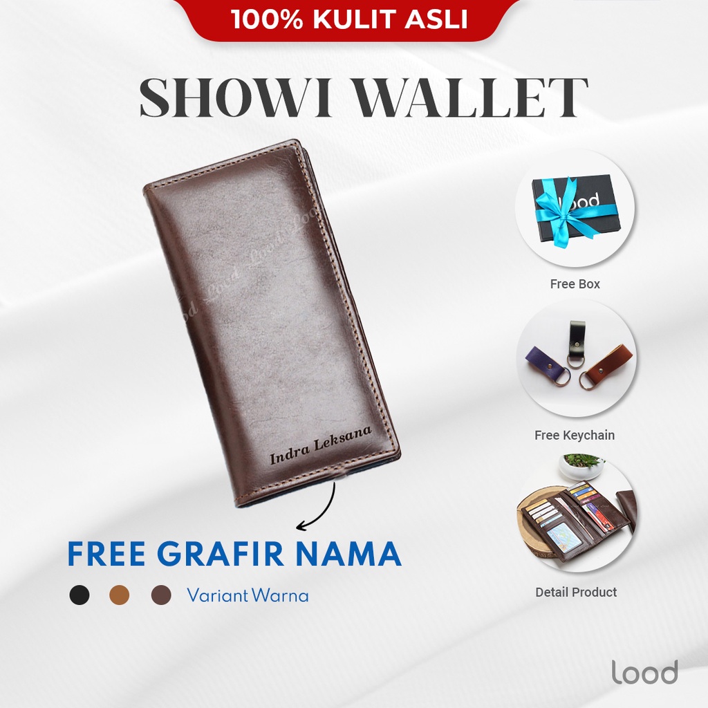 DOMPET PANJANG PRIA WANITA UNISEX KULIT ASLI  ORIGINAL 100% SOWHY LONG WALLET- GRATIS UKIR NAMA