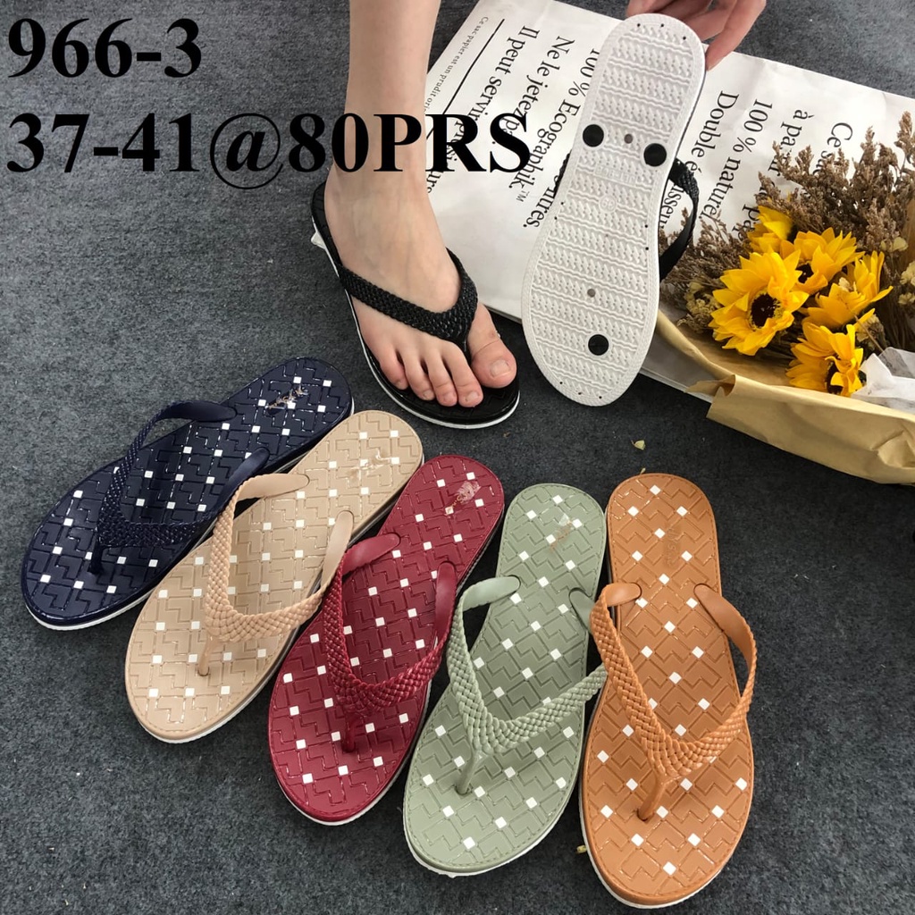 Sandal Jepit Karet Import Motif Tali Kepang Teplek Anti Slip Bahan Elastis KPG-966