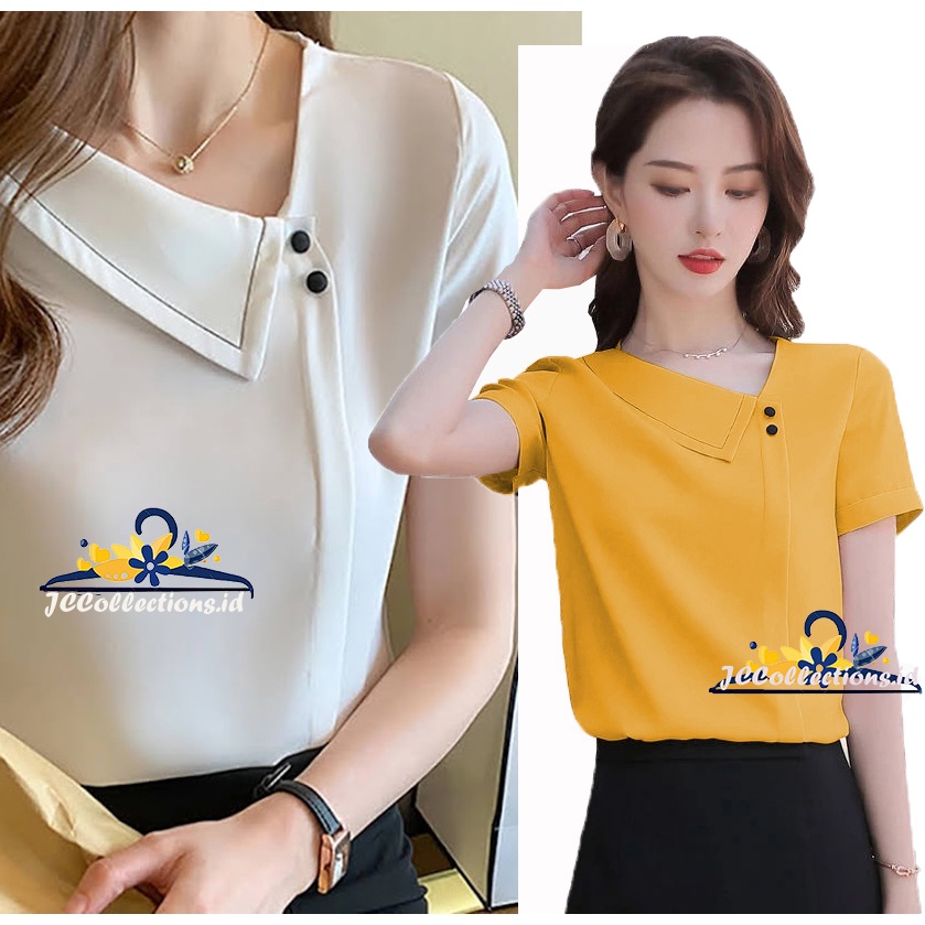 Blouse Wanita Korea Variasi Kancing Zanithea - JCCollections