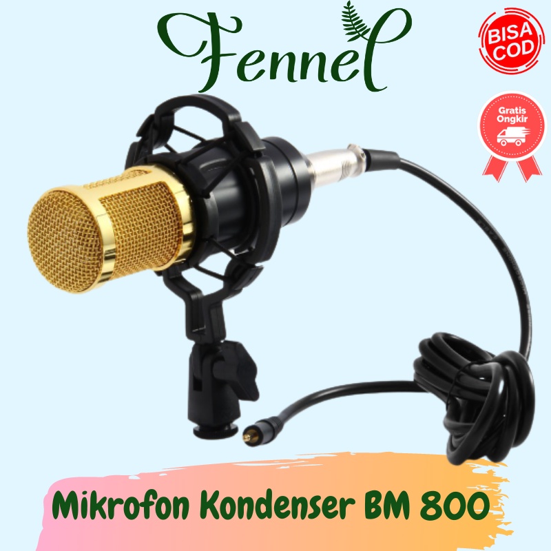 Mik Mikrofon Kondenser Dengan Shock Proof Mount BM-800