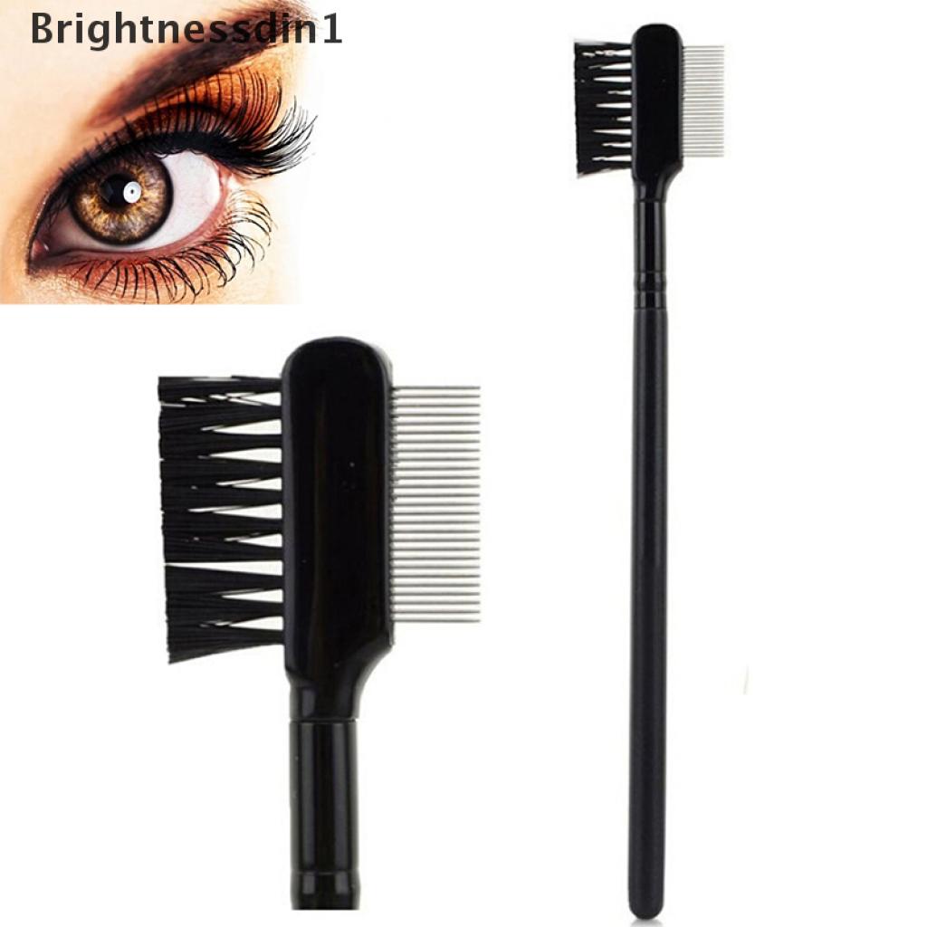 1 Pc Brush Sisir Extension Bulu Mata Alis Model Dual-Comb Bahan Metal Steel Untuk Alat Makeup