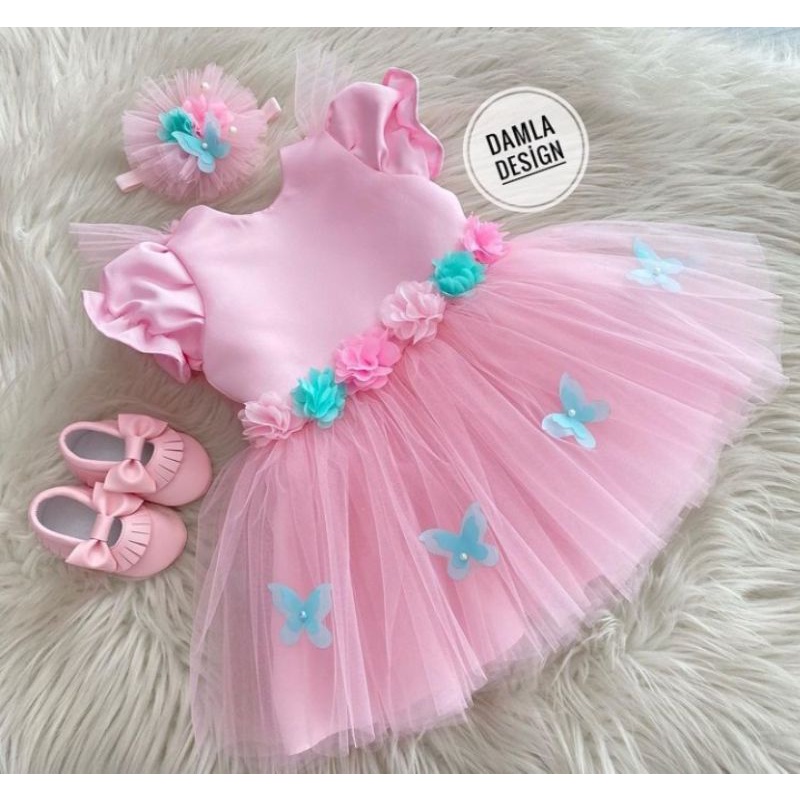 DRESS ANAK LILAC / GAUN PESTA PINK ANAK PEREMPUAN / DRESS TUTU BAYI PEREMPUAN / DRESS ANAK PEREMPUAN