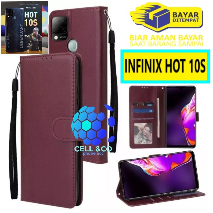 Flip cover INFINIX HOT 10S Flip case buka tutup kesing hp casing flip case Premium leather wallet